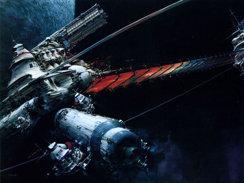 space station with solar array