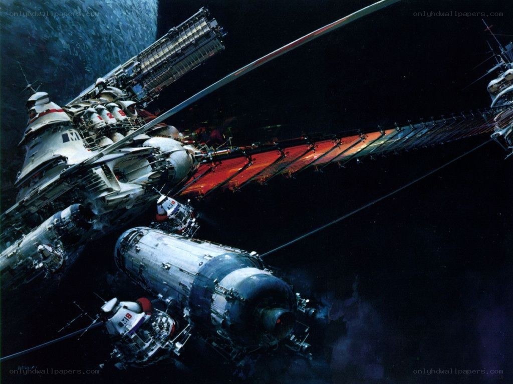 space station with solar array