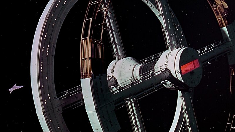 Space Station with Spacecraft — Black