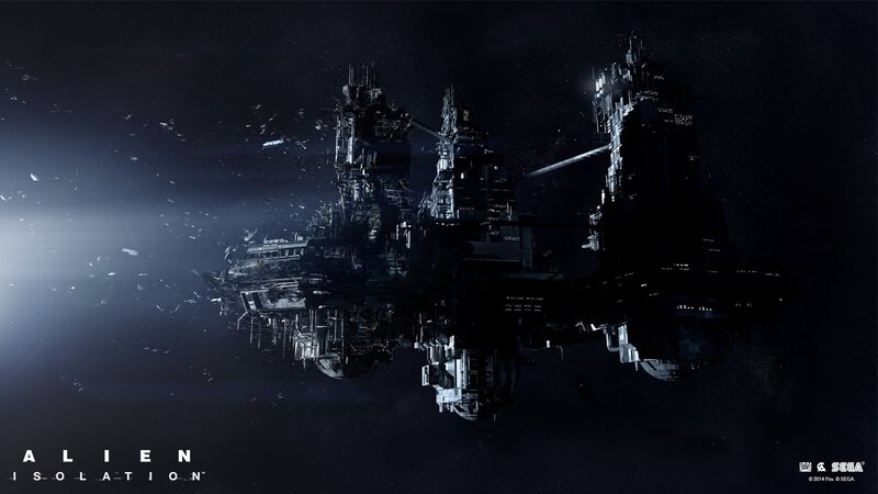 Space Station Wreckage — Black, Dramatic, Night