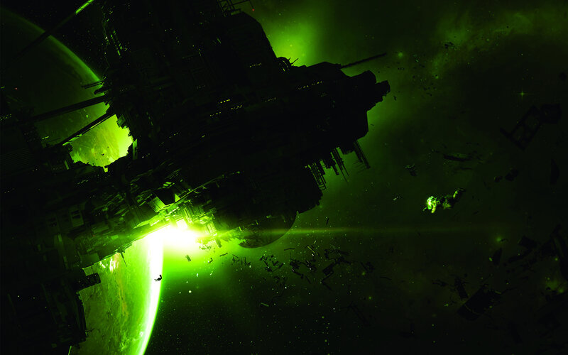 Space Station Wreckage — Green