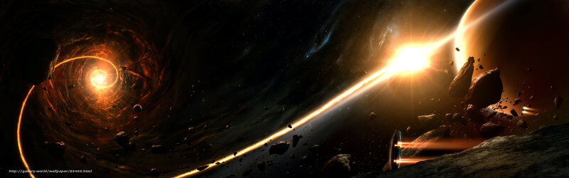 space tunnel and asteroid field