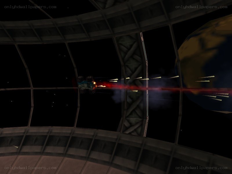 space vehicle in a tunnel