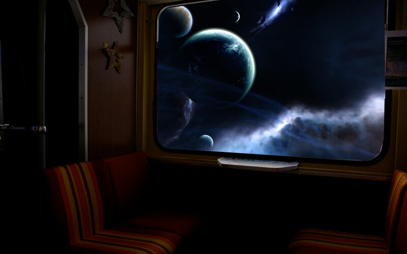 Space view from a train