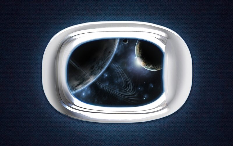 space view from airplane window