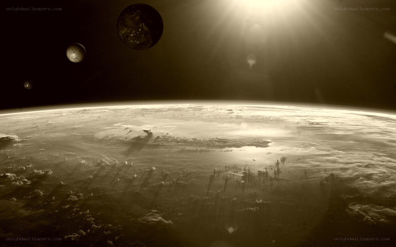 space view of alien planet