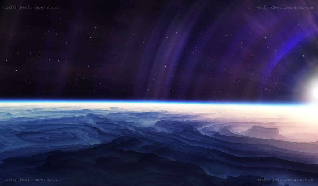 space view of alien planet