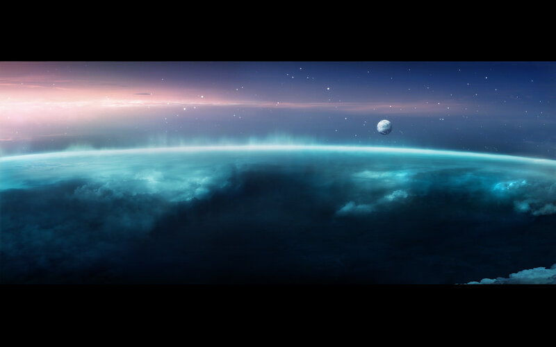 space view of planet and moon