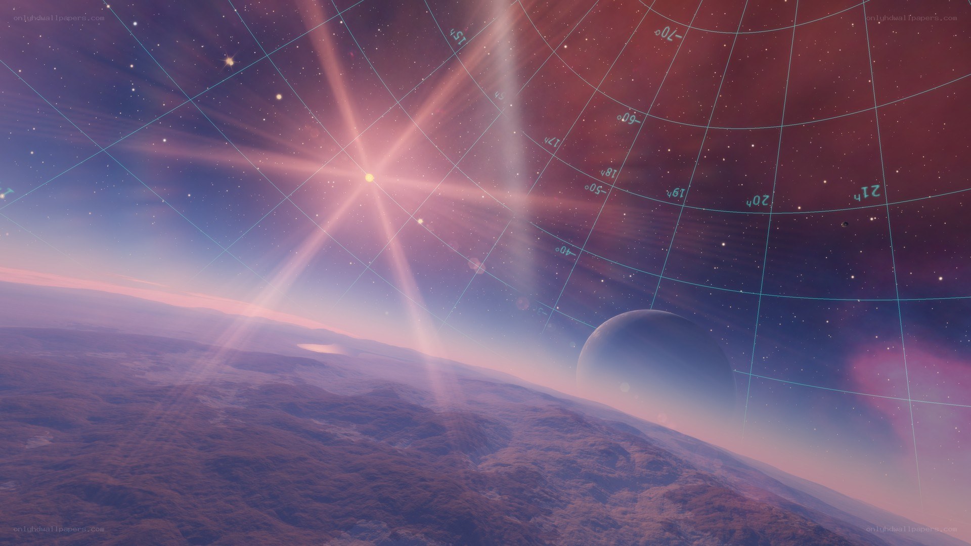 space view of planet surface