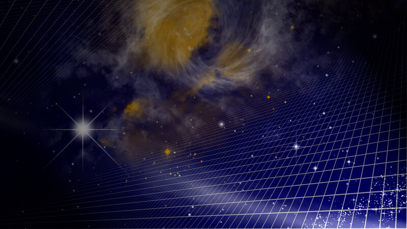 Space with Grid and Nebula