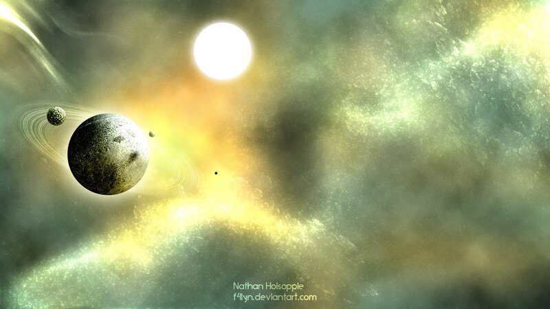 space with planets and nebula