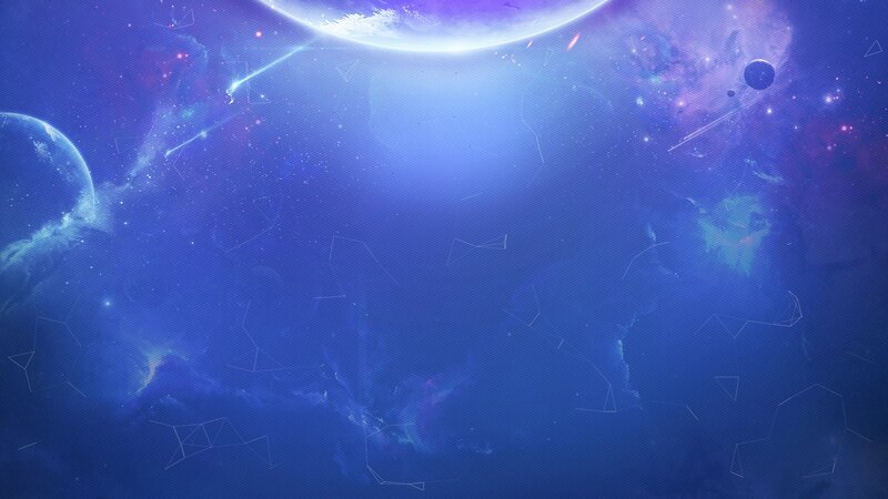Space with Planets and Nebula — Blue, Serene
