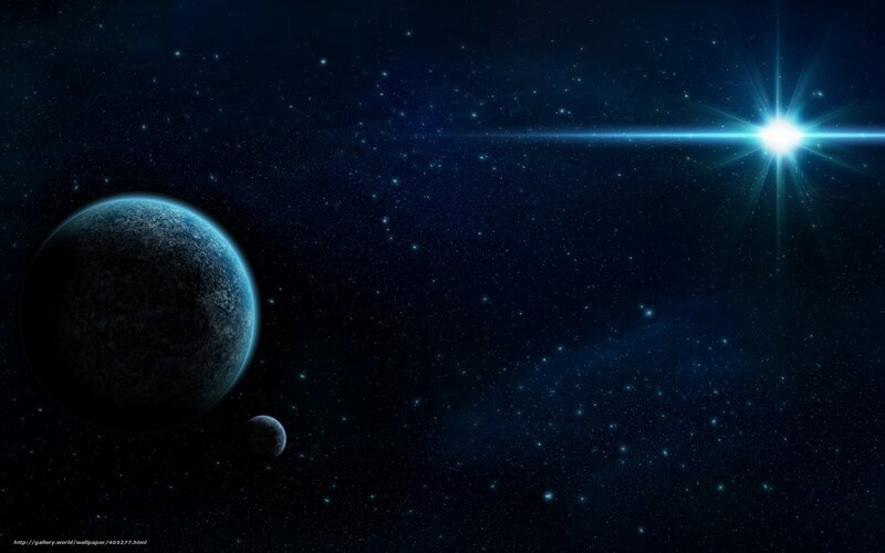 space with planets and star