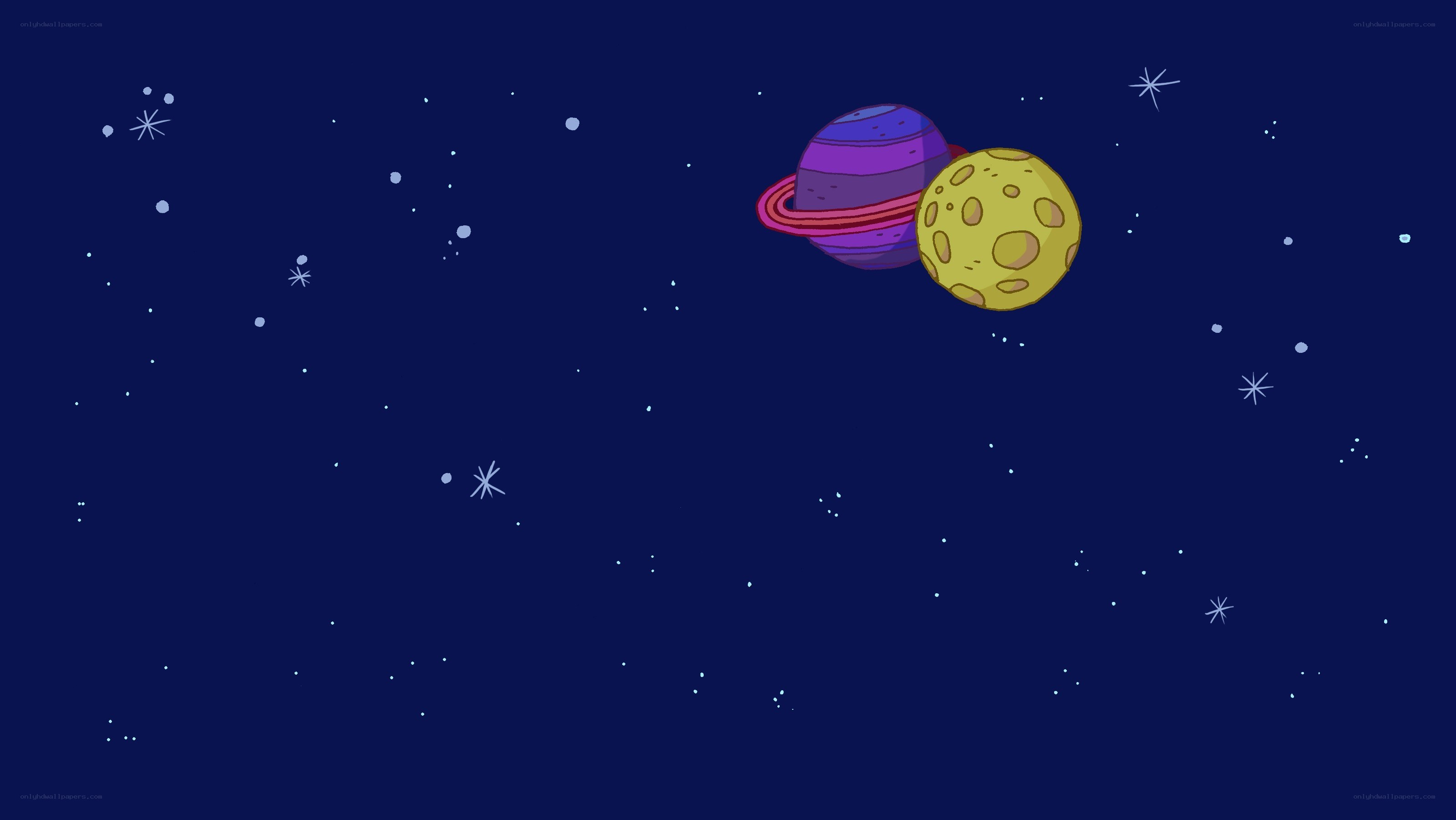 space with planets and stars
