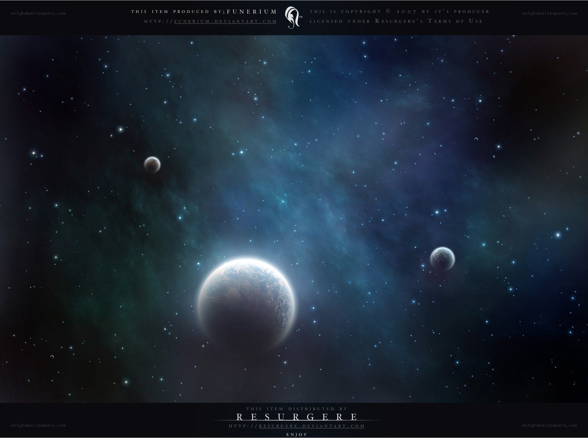 space with planets and stars