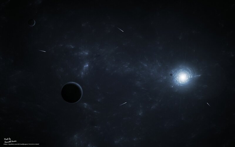 Space with Planets and Stars — Black, Cosmic