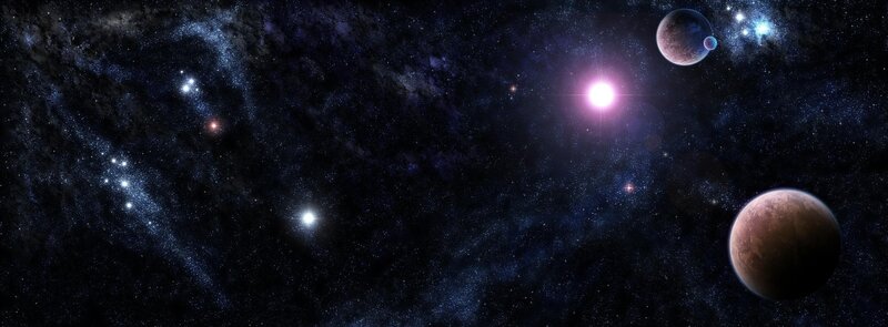 space with planets and stars