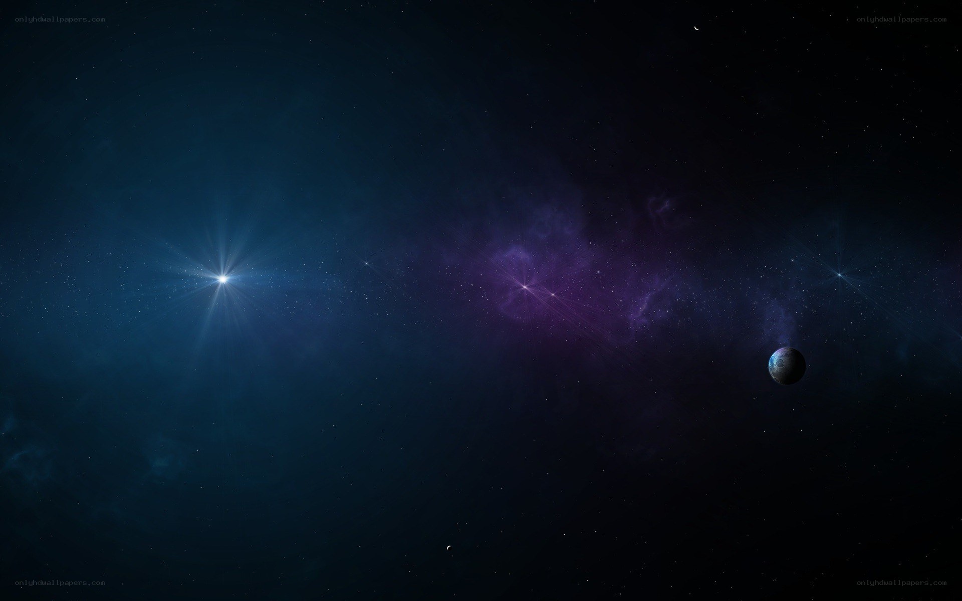 space with stars and planet