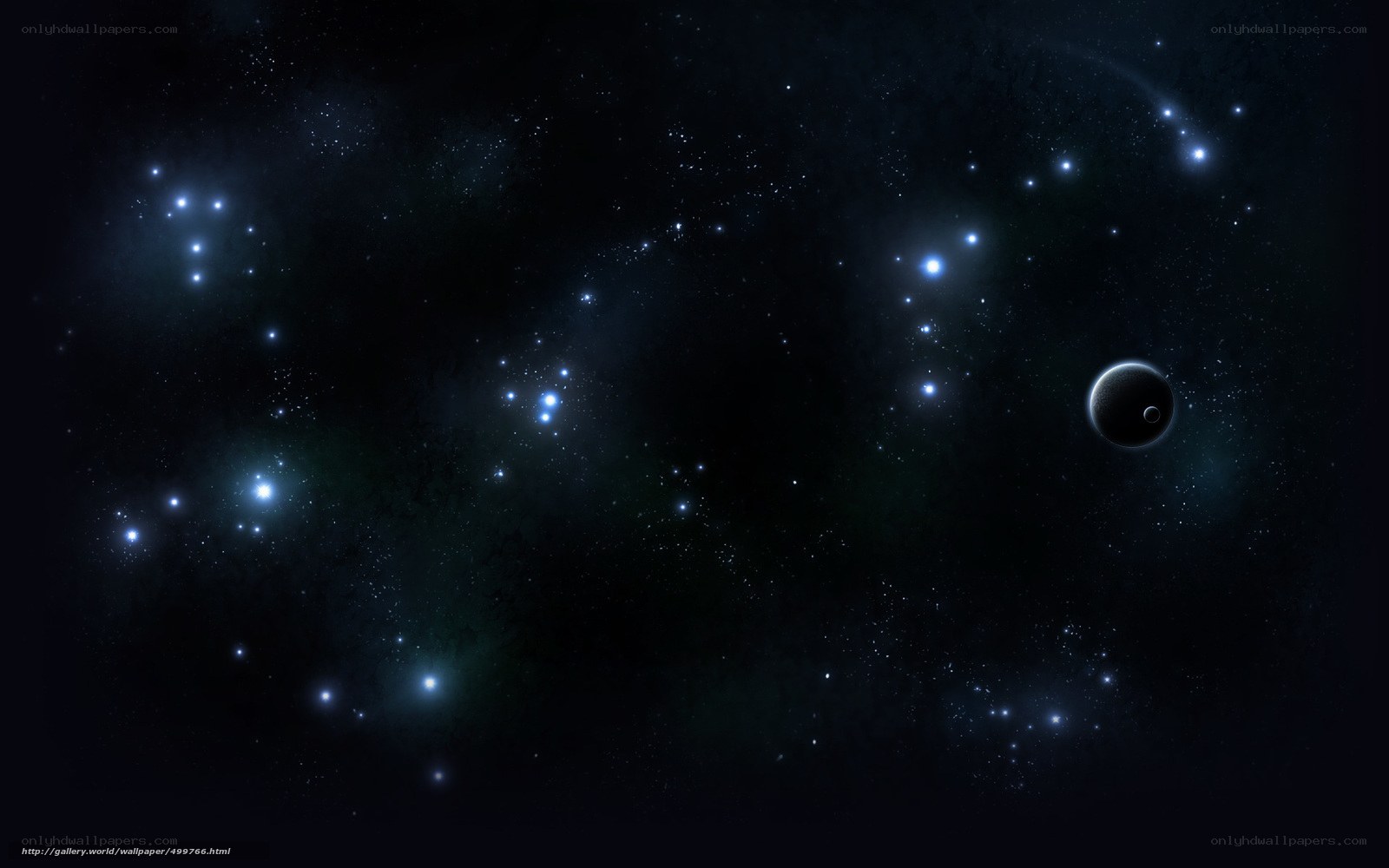 space with stars and planet