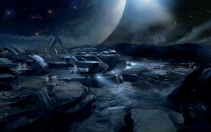 space wreckage on alien planet