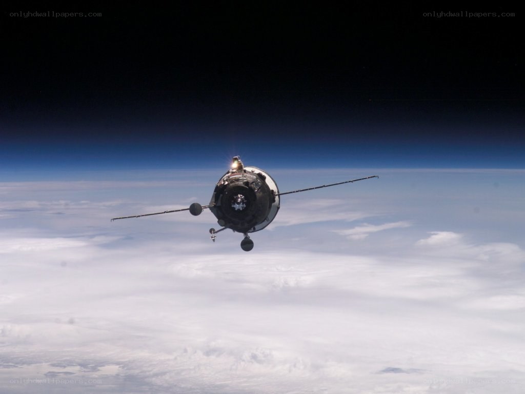 Spacecraft above Earth's atmosphere