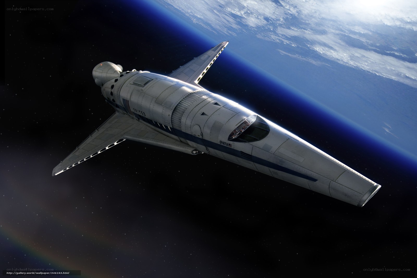 Spacecraft above Earth