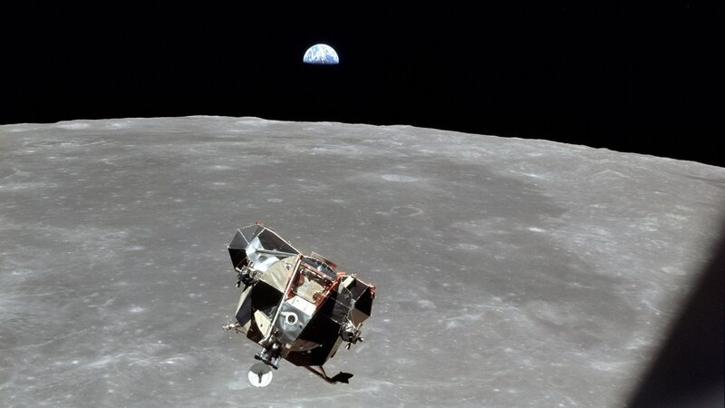 Spacecraft Above Moon