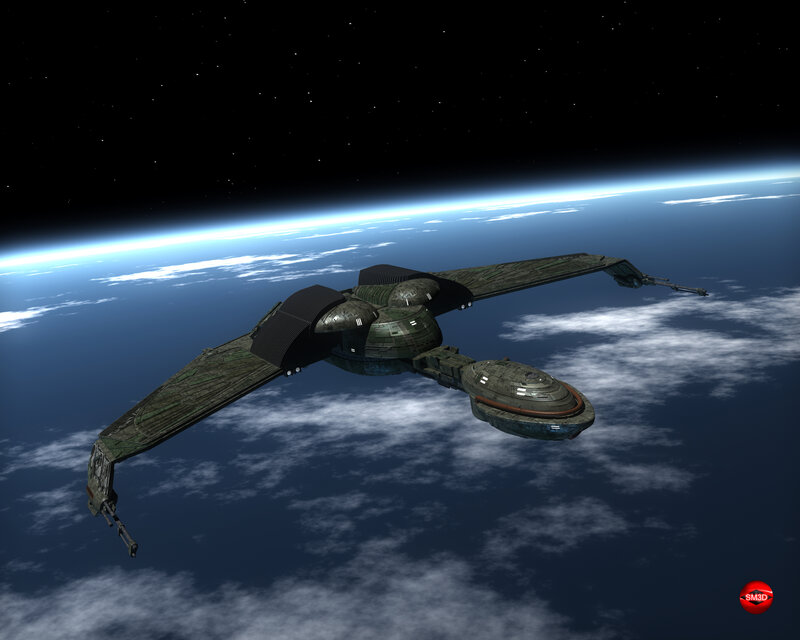 Spacecraft Above Planet — Blue, Serene