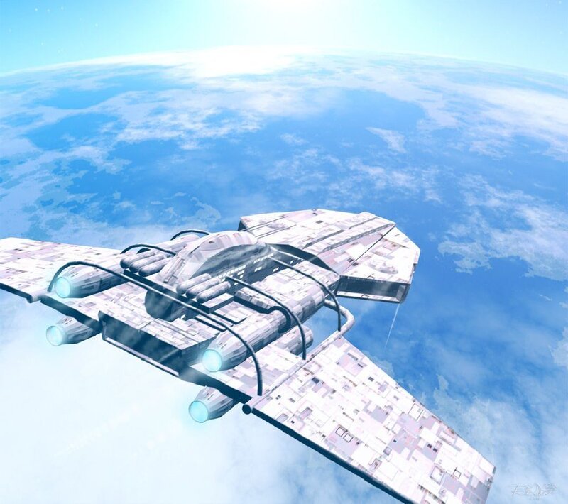 Spacecraft Above Planet