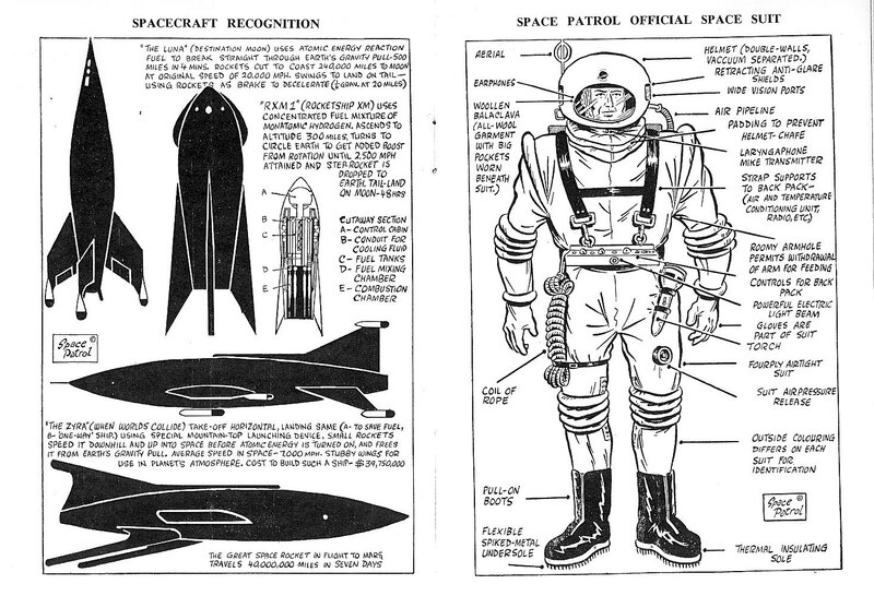Spacecraft and spacesuit diagrams