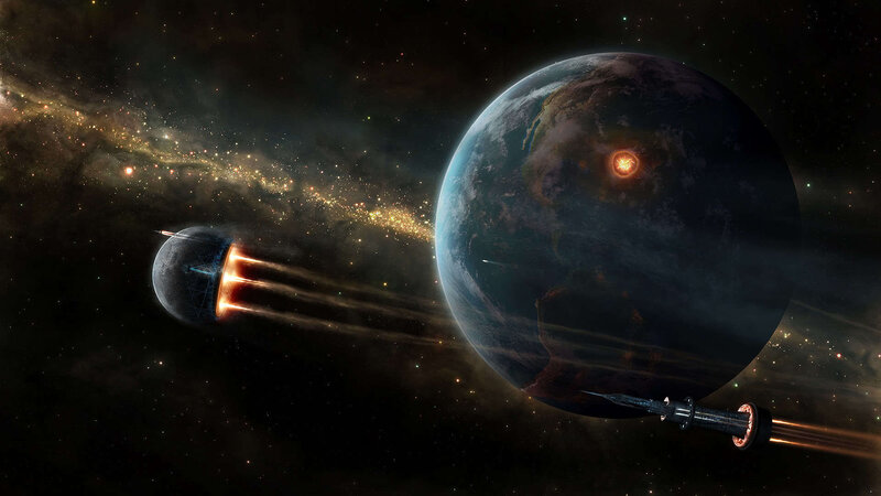 Spacecraft approaching a planet
