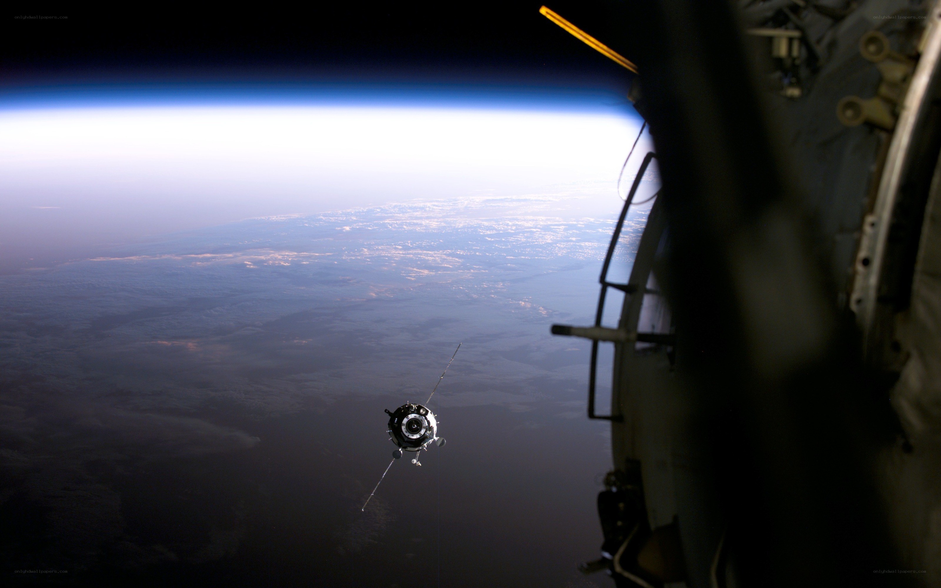 Spacecraft approaching space station