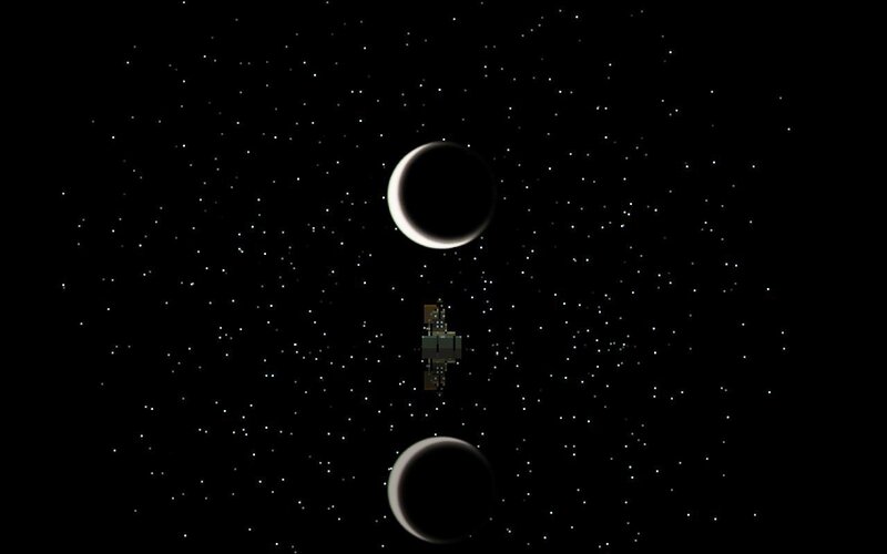 Spacecraft Between Two Moons