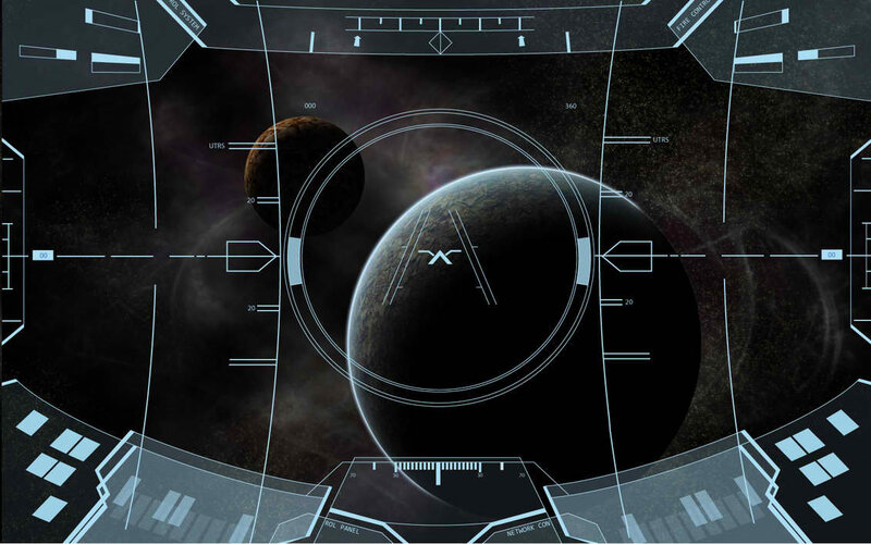 Spacecraft Cockpit View — Black, Dramatic