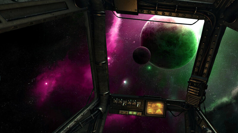 spacecraft cockpit view of planets