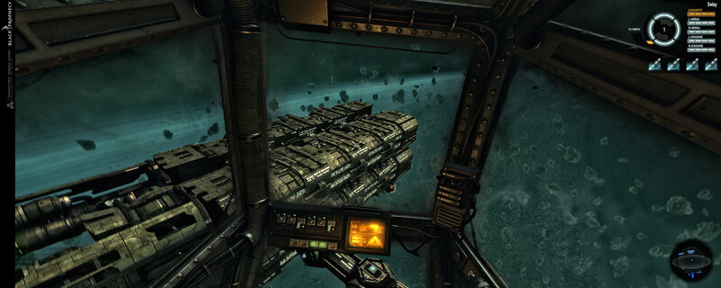spacecraft cockpit view