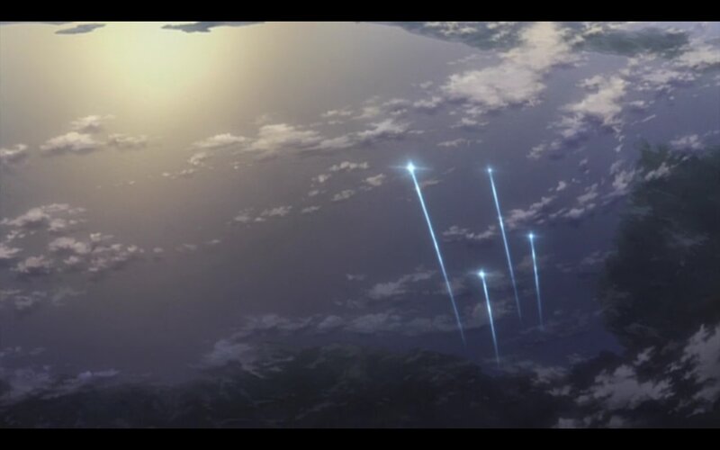 spacecraft descending at dusk