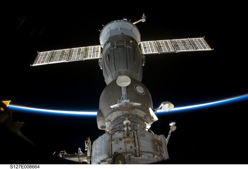 Spacecraft docked at ISS