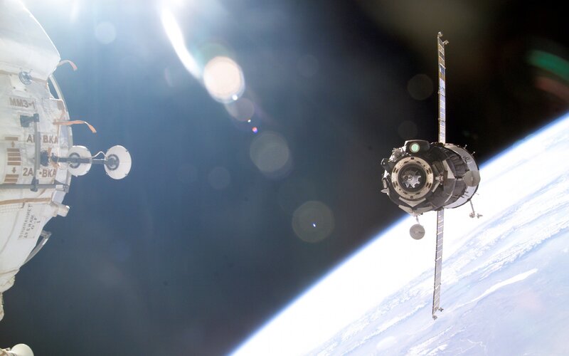 Spacecraft Docking — White