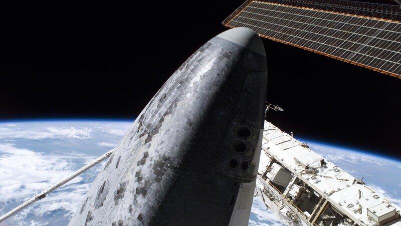 Spacecraft Docking with Station — Black