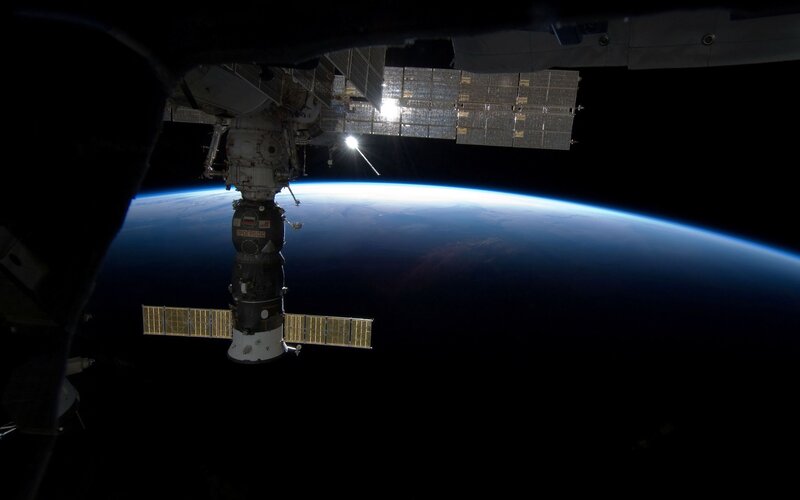 Spacecraft Docking with Station — Blue, Dramatic, Night