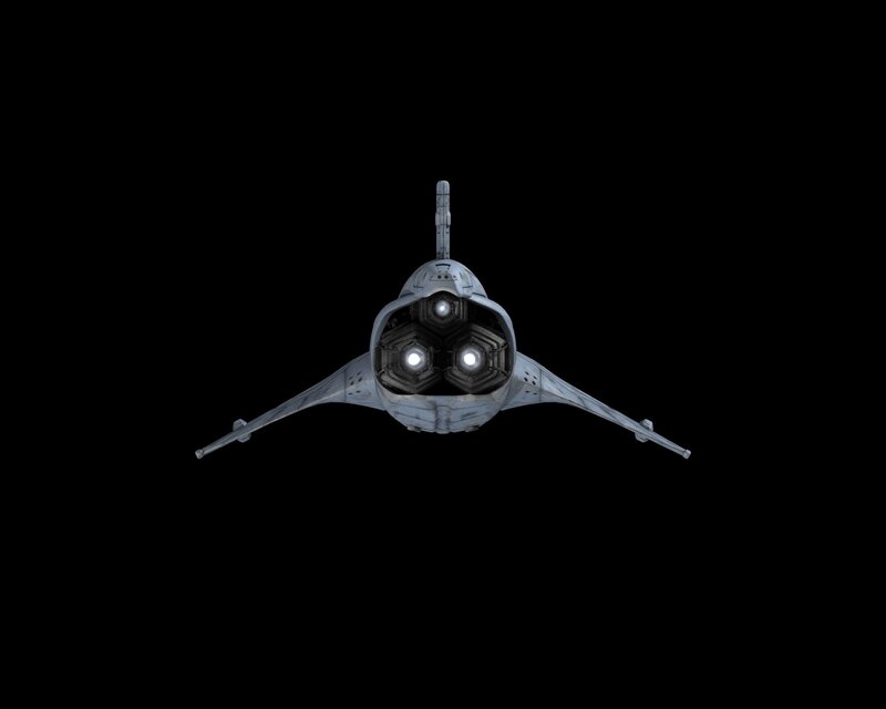 Spacecraft from Behind — Gray