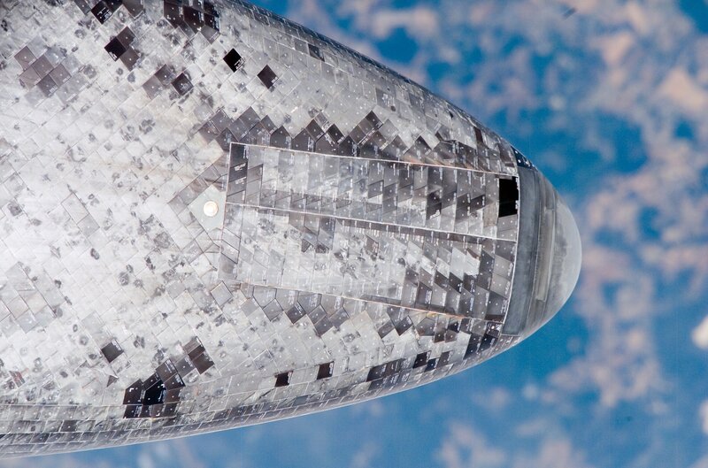 Spacecraft heat shield from orbit