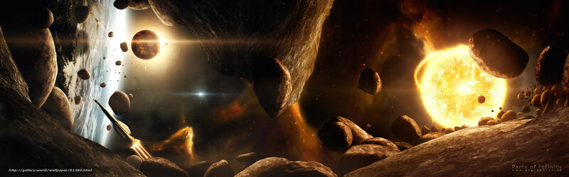Spacecraft in asteroid field