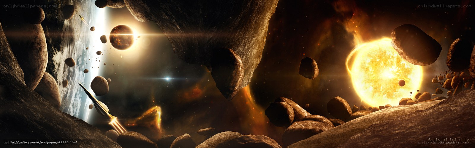 Spacecraft in asteroid field