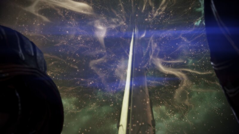 spacecraft in nebula