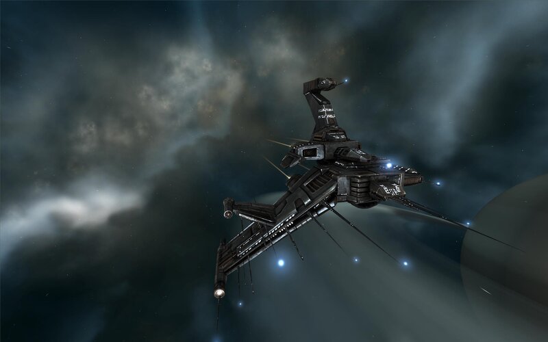 Spacecraft in Nebula — Black, Dark