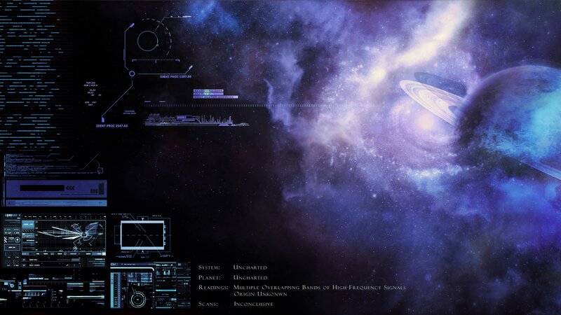 Spacecraft in Nebula — Blue, Dramatic, Night, Digital Art