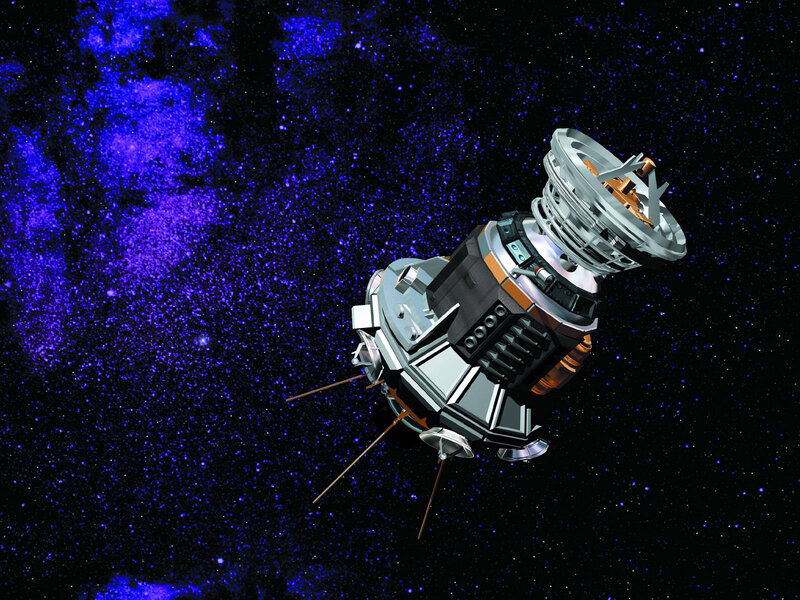 Spacecraft in Orbit — Black, Cosmic