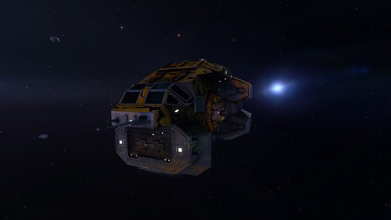 Spacecraft in Orbit — Black, Dark, Dramatic